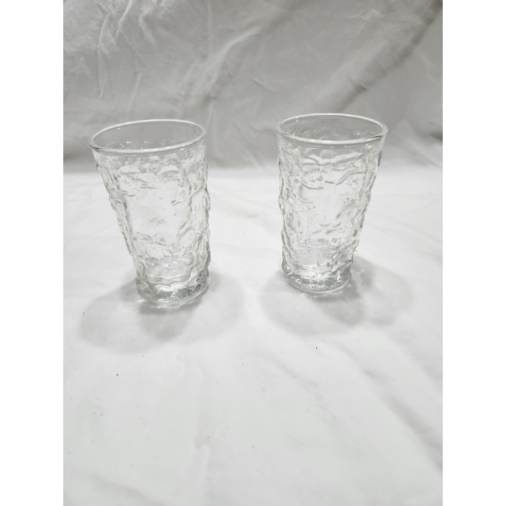 Vintage Anchor Hocking Milano Juice Glasses Clear‎ Set Of 2 MCM